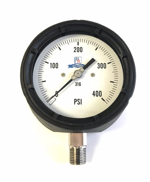 4.5" Dial SS Process Pressure Gauge Model BR400 BR800 , Gauge, NWIM